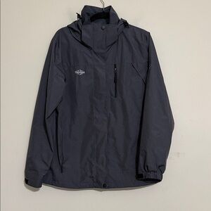 Wantdo Men's gray Jacket rain windbreaker M hooded full zip outdoor camp hiking